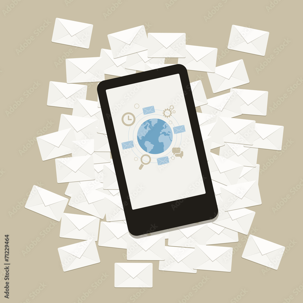 Aufkleber vector message email business on mobile phone device