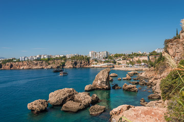 Fototapeta premium Old harbor and downtown called Marina in Antalya, Turkey