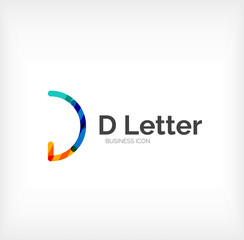 Obraz premium D letter logo, minimal line design