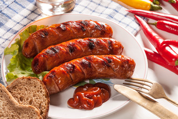 Grilled sausage.