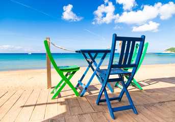 Terrace on the beach overlooking the Sea