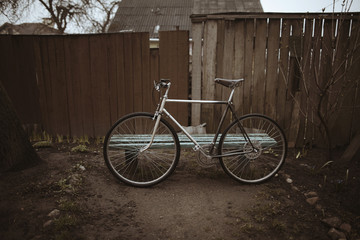 vintage bike on the street photo