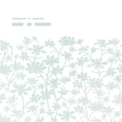 Vector abstract gray bush leaves textile horizontal frame