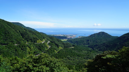 Fototapeta na wymiar 屋久島　山から見えた安房港