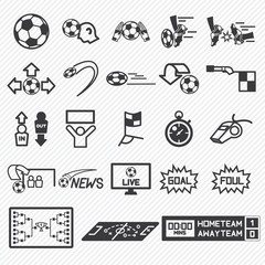 soccer icons set