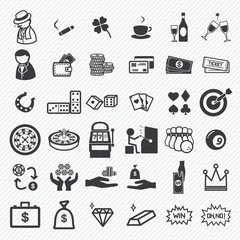 Casino icons set