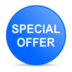 special offer internet blue icon