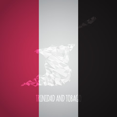Low Poly Trinidad and Tobago Map with National Colors