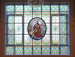 Stained glass window, Great hall of the Moscow Conservatory