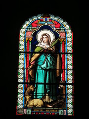 Cher - Mehun-sur-Y&egrave;vre Vitrail Ste Solange Eglise Notre-Dame