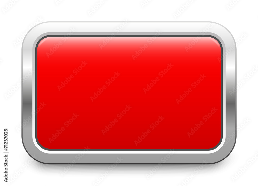 Wall mural red metallic button - rectangular template