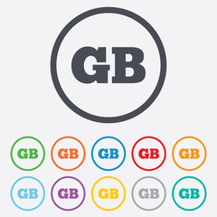 British language sign icon. GB translation.