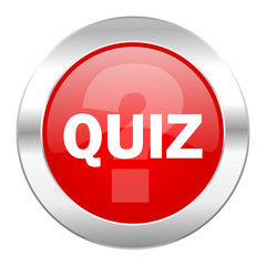 quiz red circle chrome web icon isolated