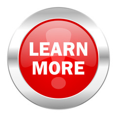 learn more red circle chrome web icon isolated