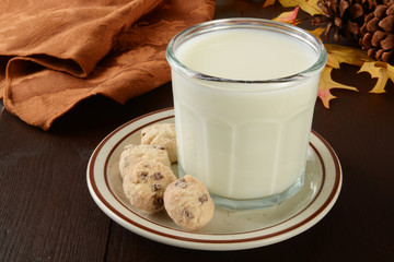 Holiday cookies and milk
