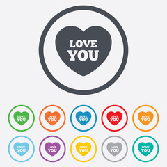 Heart sign icon. Love you symbol.