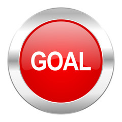 goal red circle chrome web icon isolated