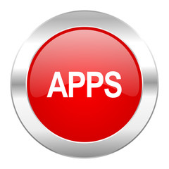 apps red circle chrome web icon isolated