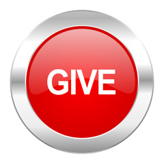 give red circle chrome web icon isolated