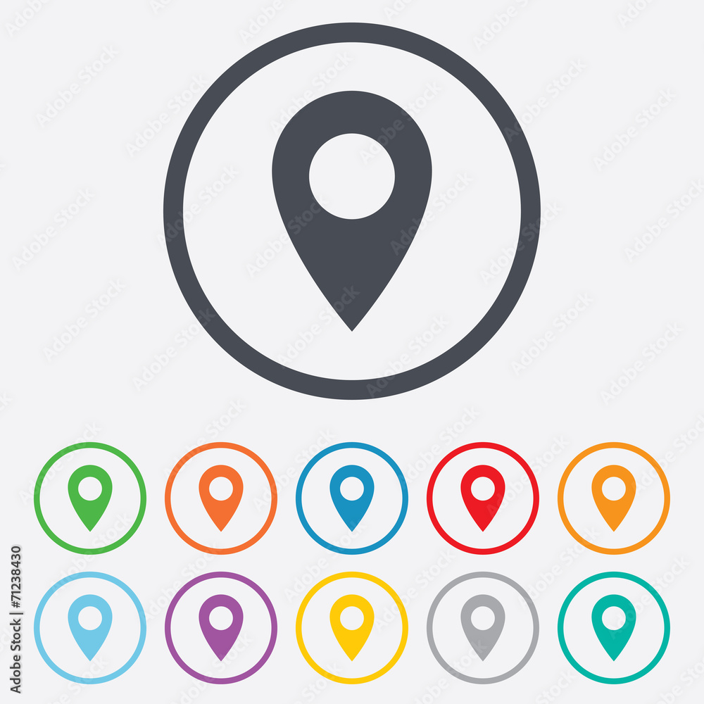 Poster map pointer icon. gps location symbol.