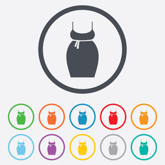 Pregnant woman dress sign icon. Maternity symbol