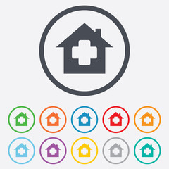 Medical hospital sign icon. Home medicine symbol