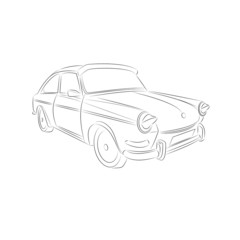 Vintage car drawing