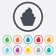 Muffin sign icon. Cupcake symbol.