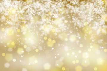 Abstract golden snowflake background