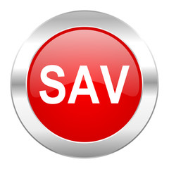 sav red circle chrome web icon isolated