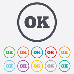 Ok sign icon. Positive check symbol.