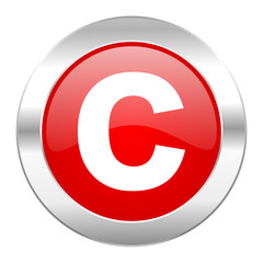 copyright red circle chrome web icon isolated