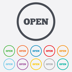 Open sign icon. Entry symbol.