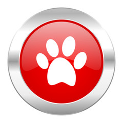 foot red circle chrome web icon isolated