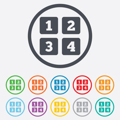 Cellphone keyboard sign icon. Digits symbol.