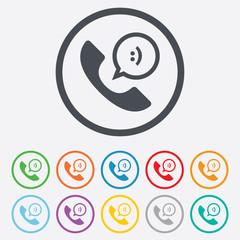 Phone sign icon. Support symbol.