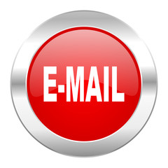 email red circle chrome web icon isolated