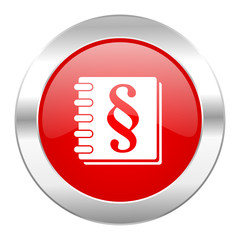 law red circle chrome web icon isolated