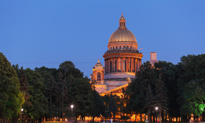 Saint Isaac Cathedral at Night, Saint Petersburg, Russia