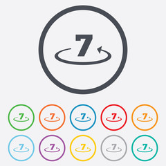 Return of goods within 7 days sign icon.