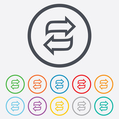 Rotation icon. Repeat symbol. Refresh sign.