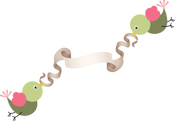 Birds with Ribbon Banner