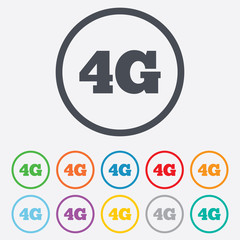 4G sign. Mobile telecommunications technology.