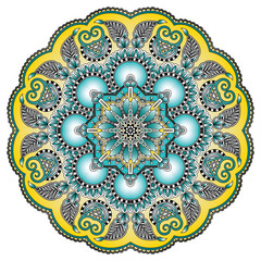 Circle lace ornament, round ornamental geometric doily pattern