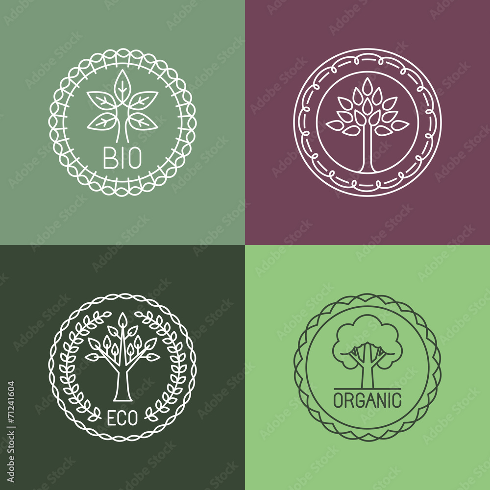 Poster vector abstract emblem - outline monogram