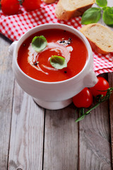 Homemade bowl of tomato soup