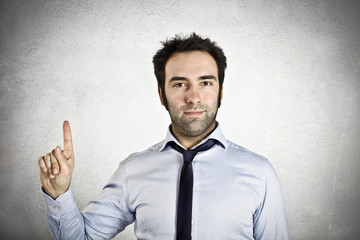 Businessman pointing with his finger