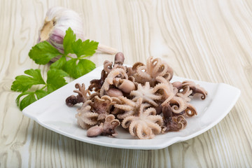 Boiled octopus