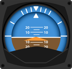 vector illustration of airplane attitude indicator