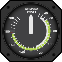 Vector analogical aircraft airspeed indicator - obrazy, fototapety, plakaty